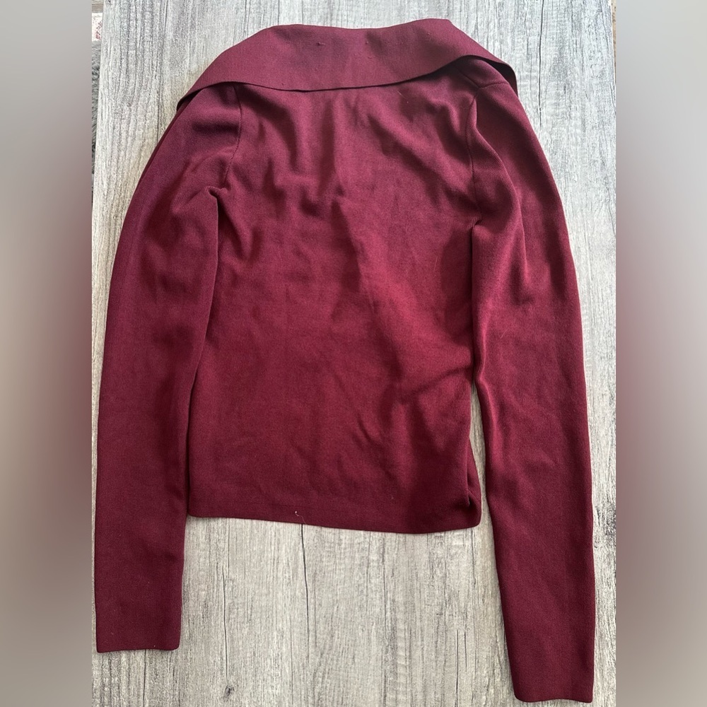 Express Maroon Collared Sweater Size Medium NWT - image 4